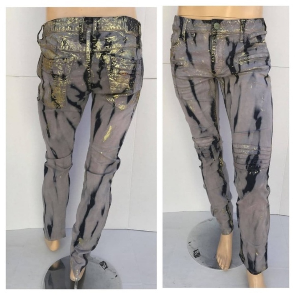 NEW ROBIN'S JEAN Motard Slim Biker Jeans SZ 44